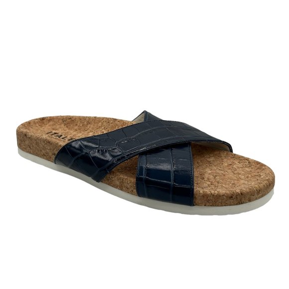 Italeau Morena Croc Embossed Waterproof Slide Sandal (8.5) - Picture 2 of 16